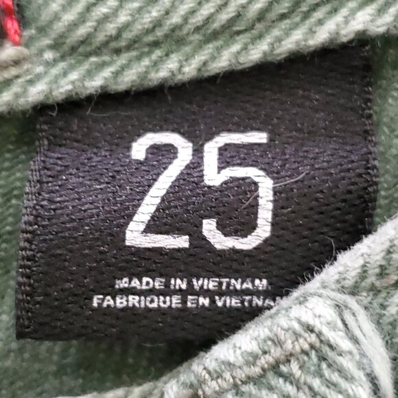 BDG Urban Outfitters Jack High-Waisted Carpenter Jean – Olive Green Corduroy 25 - Picture 8 of 13